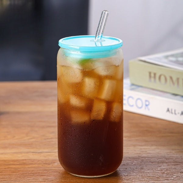 Air Tight Glass Straw Juice Jar