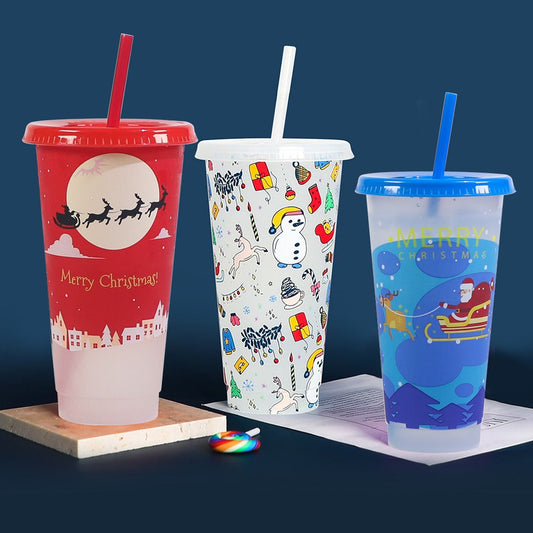 Plastic Printed Straw Cup