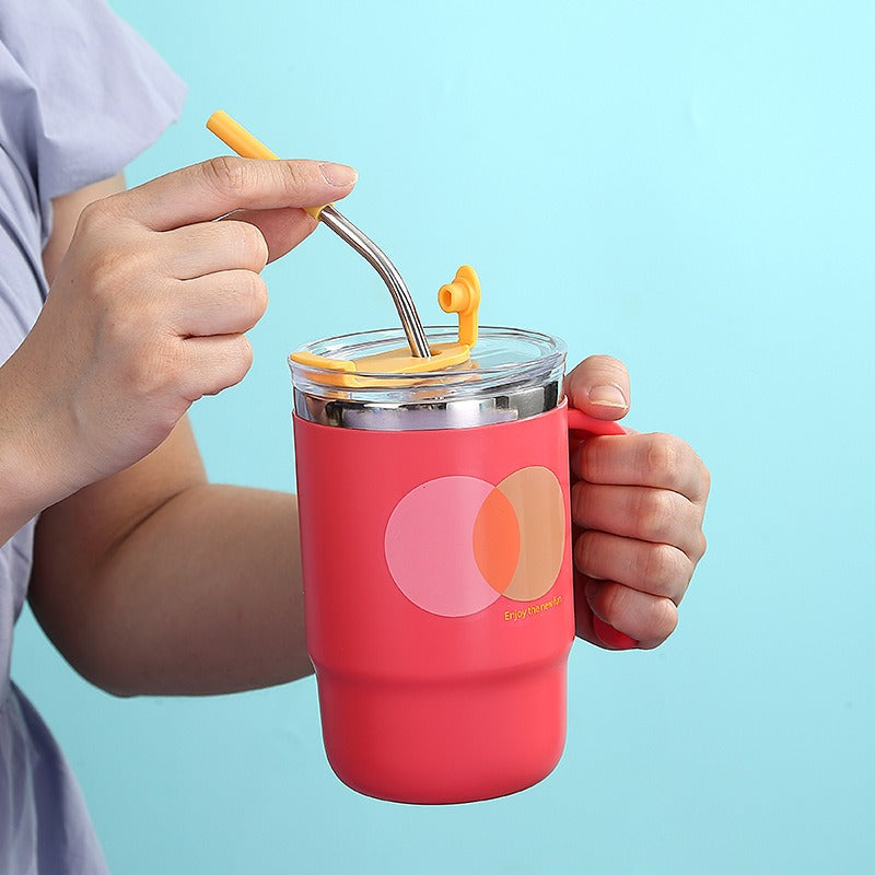 Stainless Steel Water Cup with Straw 400ML