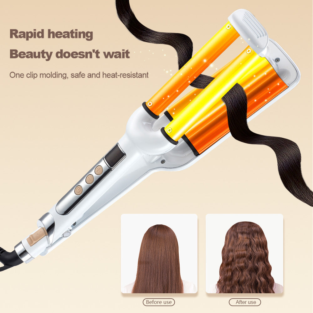 3 Barrels Hair Curling Iron with Lcd Display