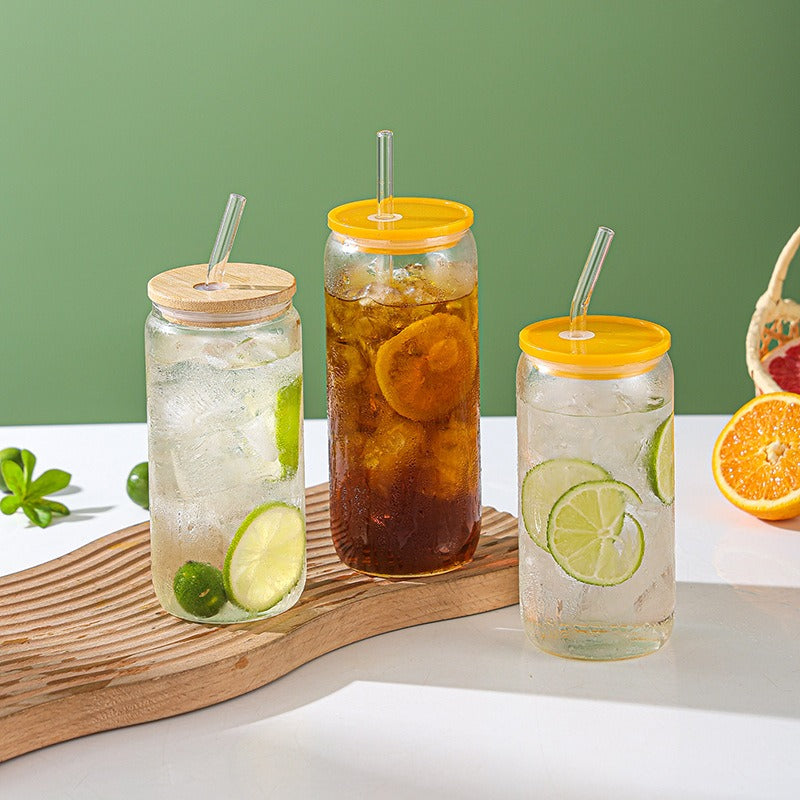 Air Tight Glass Straw Juice Jar