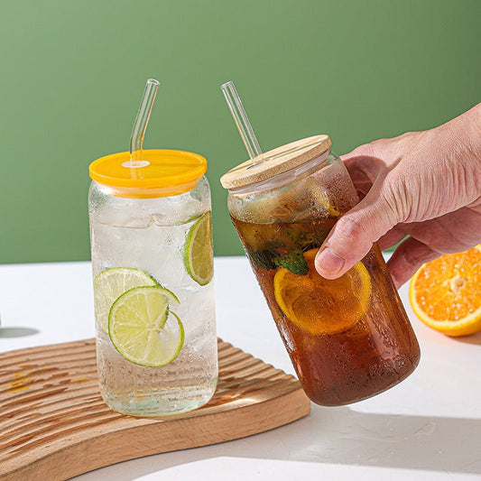 Air Tight Glass Straw Juice Jar