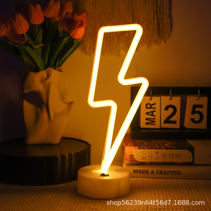 Neon Lightning Bolt Lamp