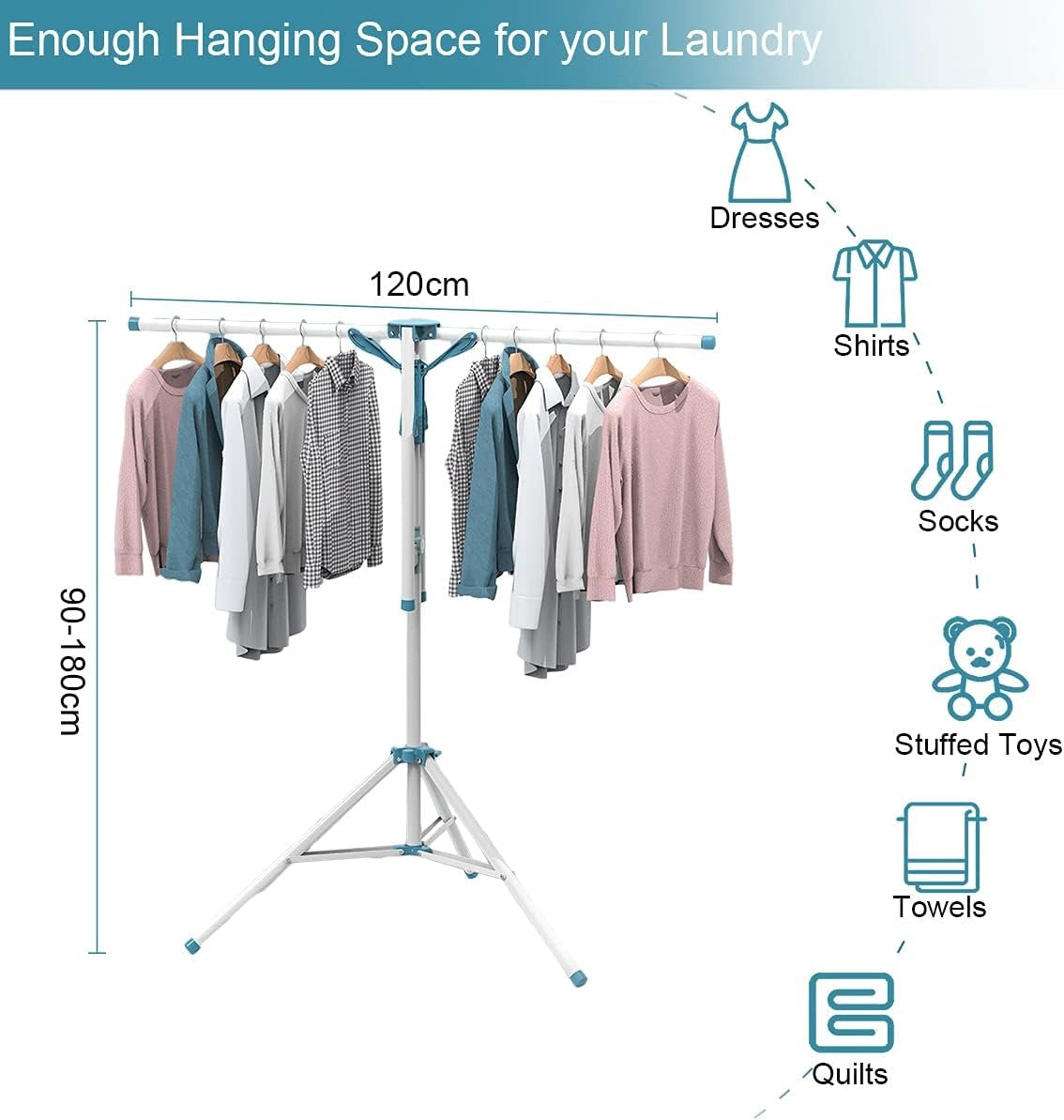 Foldable Tripod Cloth Drying Rack
