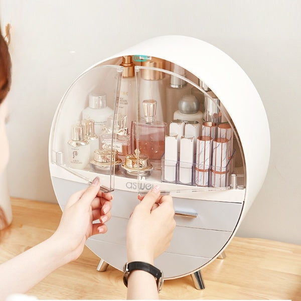 Dust-Free Oval Shape Cosmetic Organizer