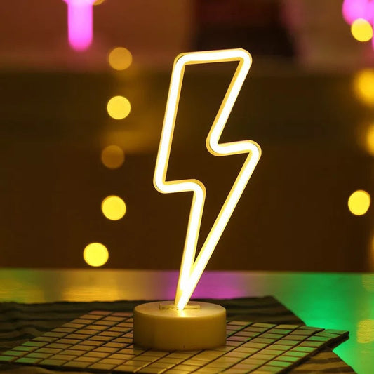 Neon Lightning Bolt Lamp