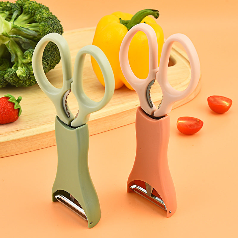 Multipurpose 2in1 Peeler And Scissors Set Kitchen Tool