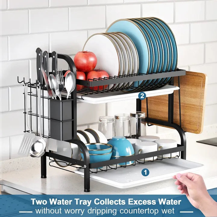 2 Tier Stainless Steel Dish Drying Rack