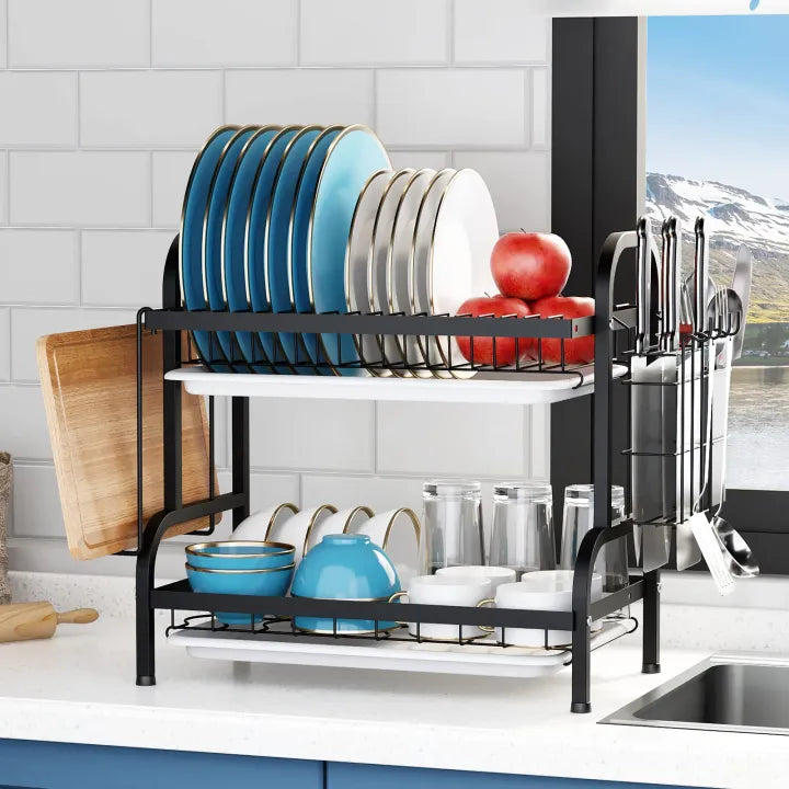 2 Tier Stainless Steel Dish Drying Rack