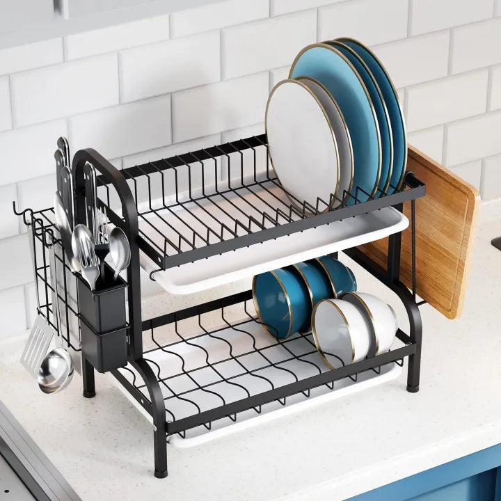 2 Tier Stainless Steel Dish Drying Rack