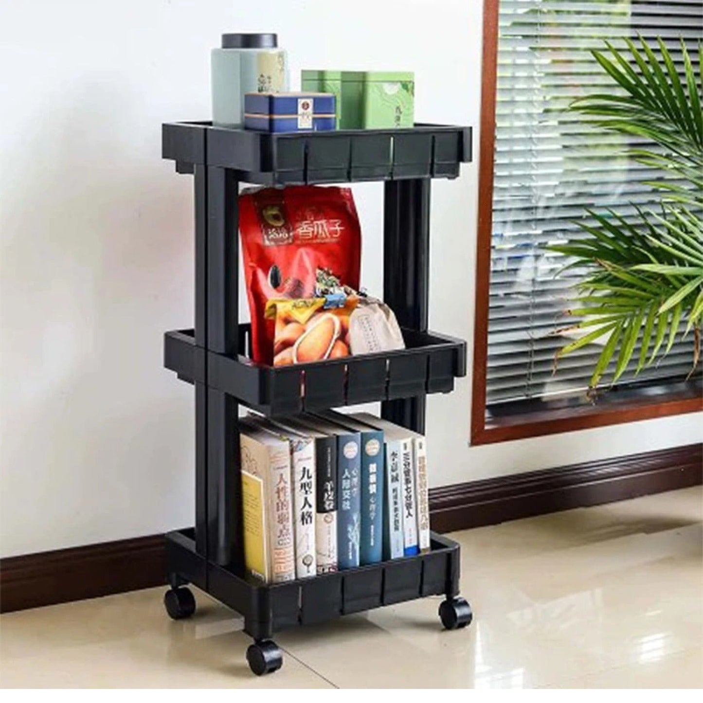 3 Tier Storage Adjustable Trolley