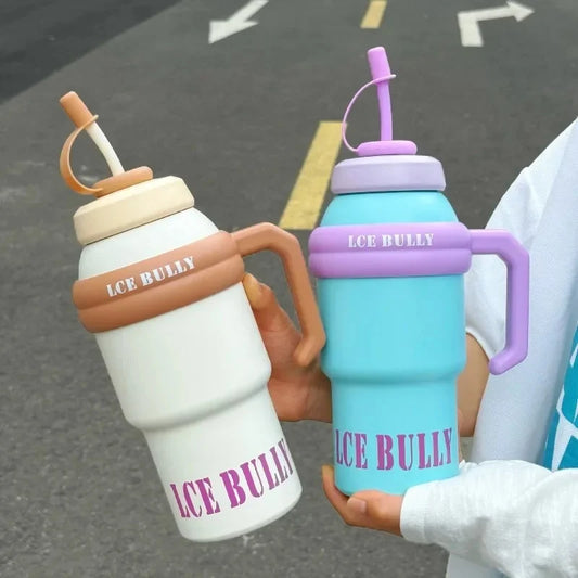 Stainless Steel Thermal Mug with Straw