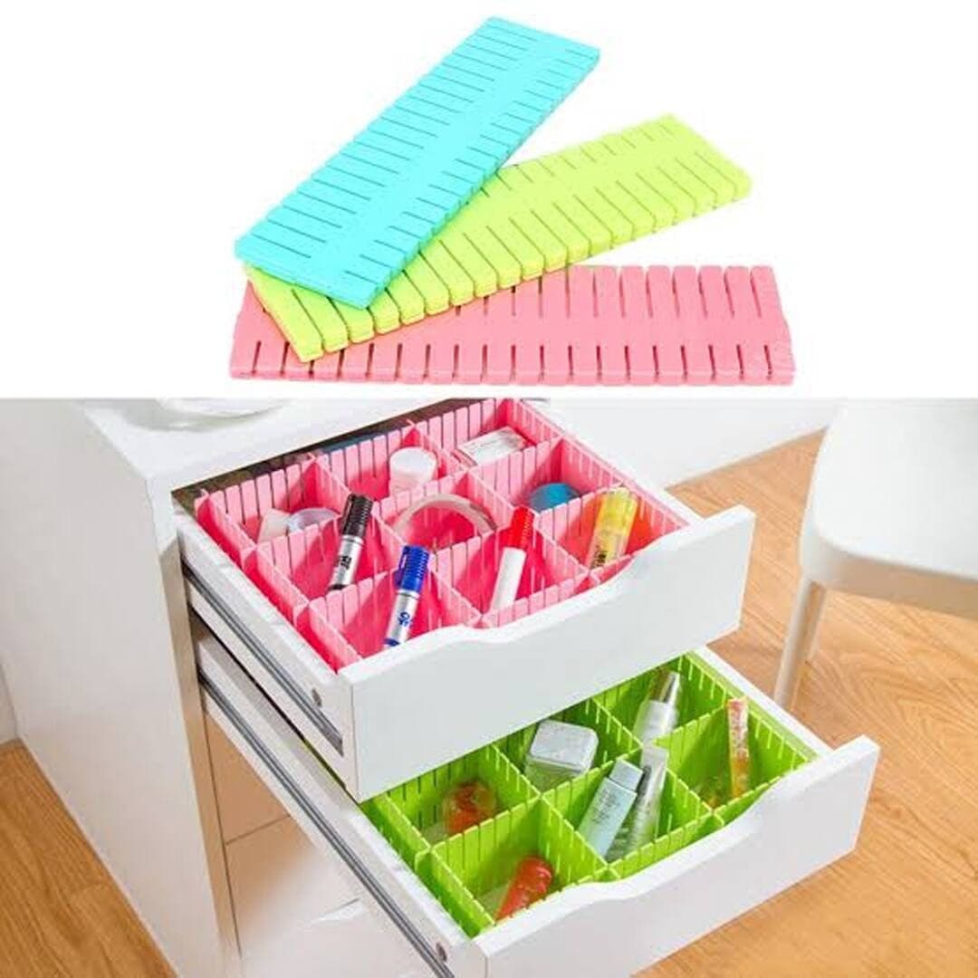 Adjustable & Interlocking Plastic Closet Drawer Dividers Organizers - Discount Mart