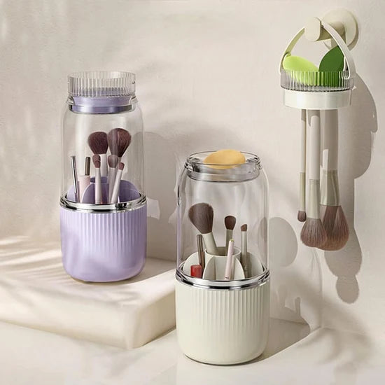 360 Degree Makeup Organizer with Brush Holder