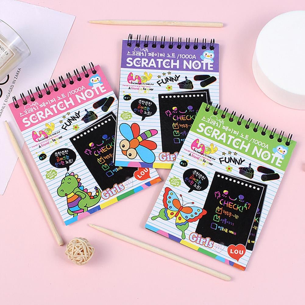 Children Scratch Arts Drawing Coils Painting Book. - Discount Mart