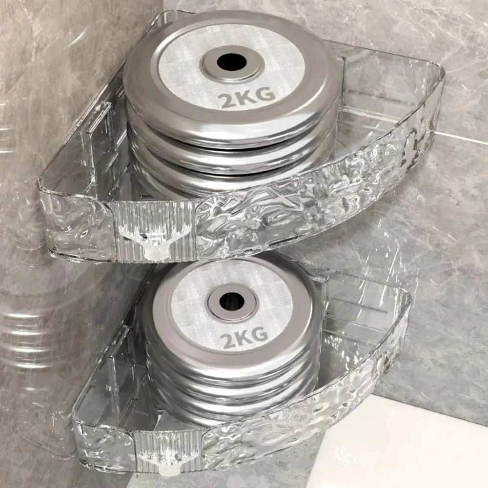 Acrylic Self Adhesive Bathroom Corner Shelf