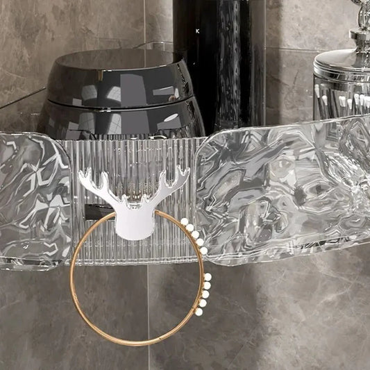 Acrylic Self Adhesive Bathroom Corner Shelf