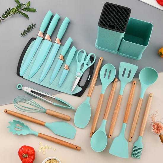 19-Piece Silicone Kitchen Utensil Set