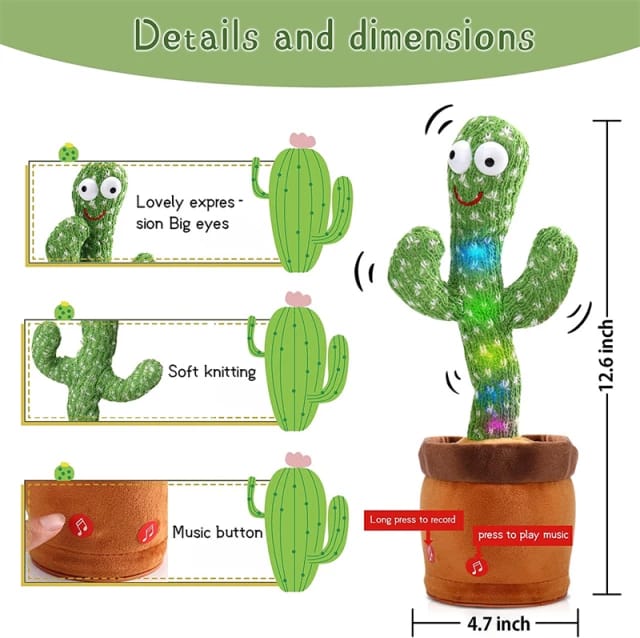 Dancing and Talking Cactus Toy for Kids - Discount Mart
