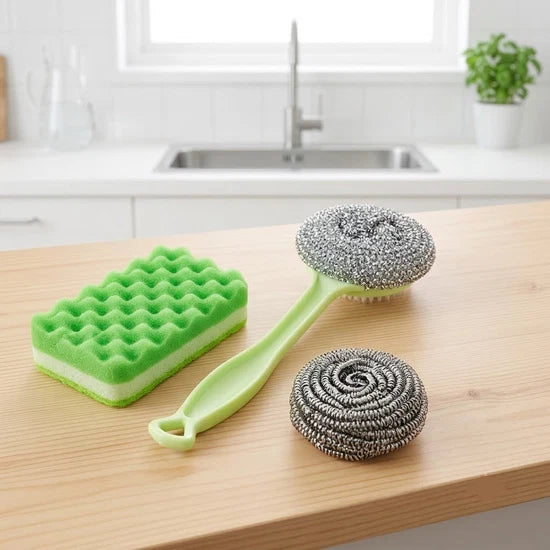 3PCs Kitchen Cleaning Sponge Tool Set