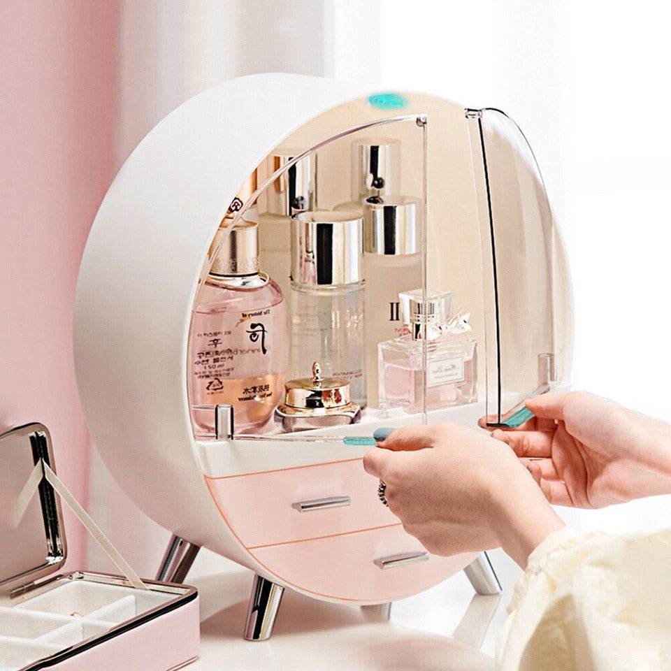 Dust-Free Oval Shape Cosmetic Organizer