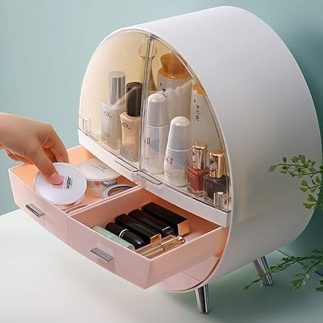 Dust-Free Oval Shape Cosmetic Organizer