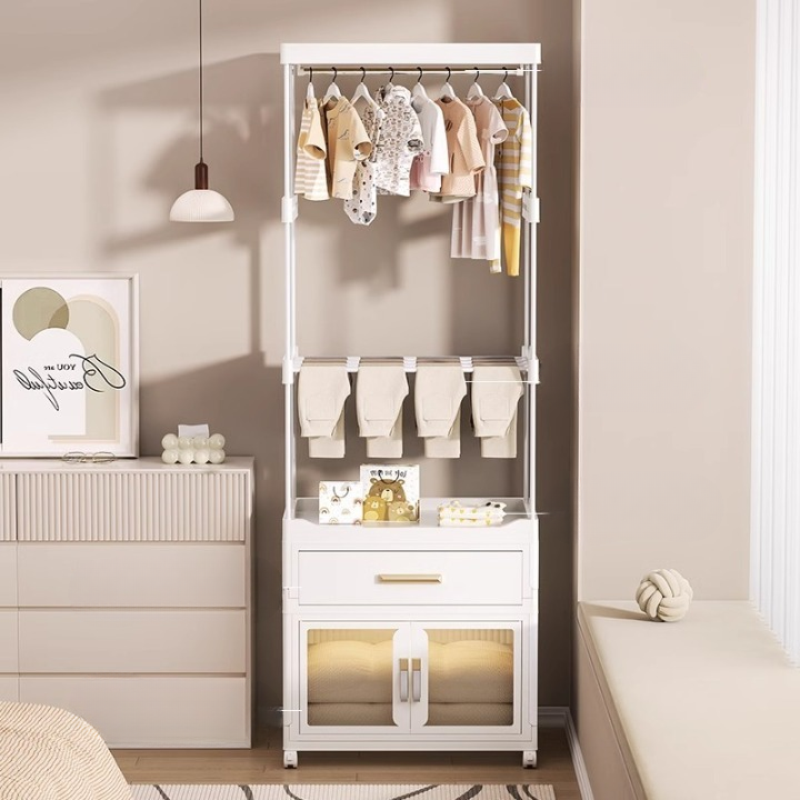 Foldable Storage Organizer With Racks And Hanging