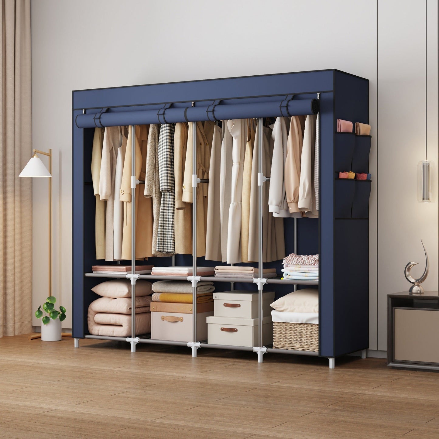 Portable Wardrobe Non-Woven Fabric Closet Shelf