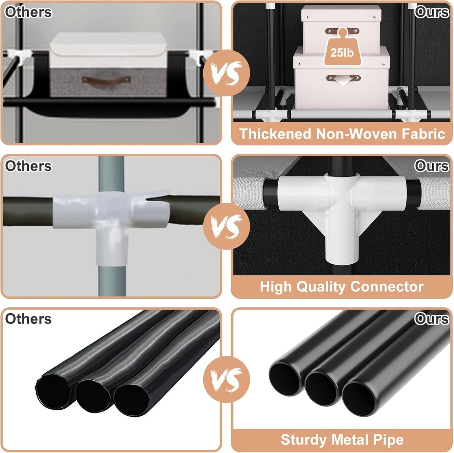 Portable Wardrobe Non-Woven Fabric Closet Shelf