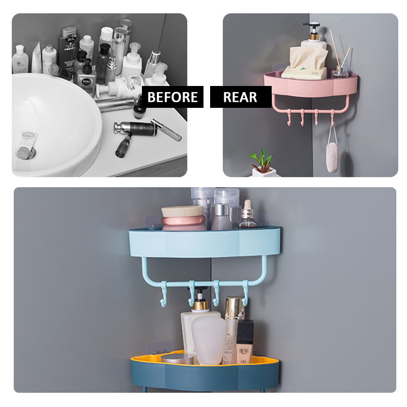 Self Adhesive Punch-Free Bathroom Shelf Storage Rack.