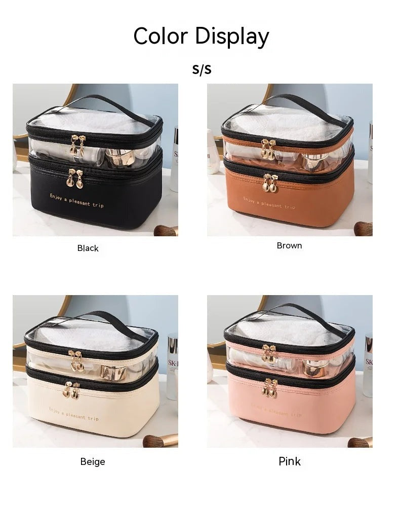 Dual-Zip Travel Cosmetic Organizer