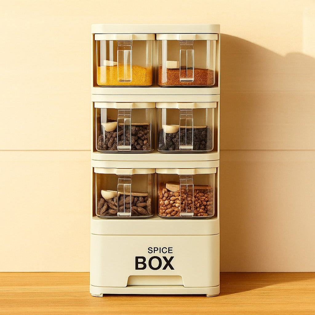 6 In 1 Crystal Spice Storage Jar