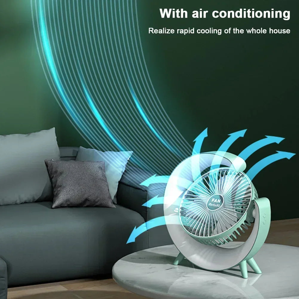 Rechargeable RGB Lighting Desktop Air Cooling Fan