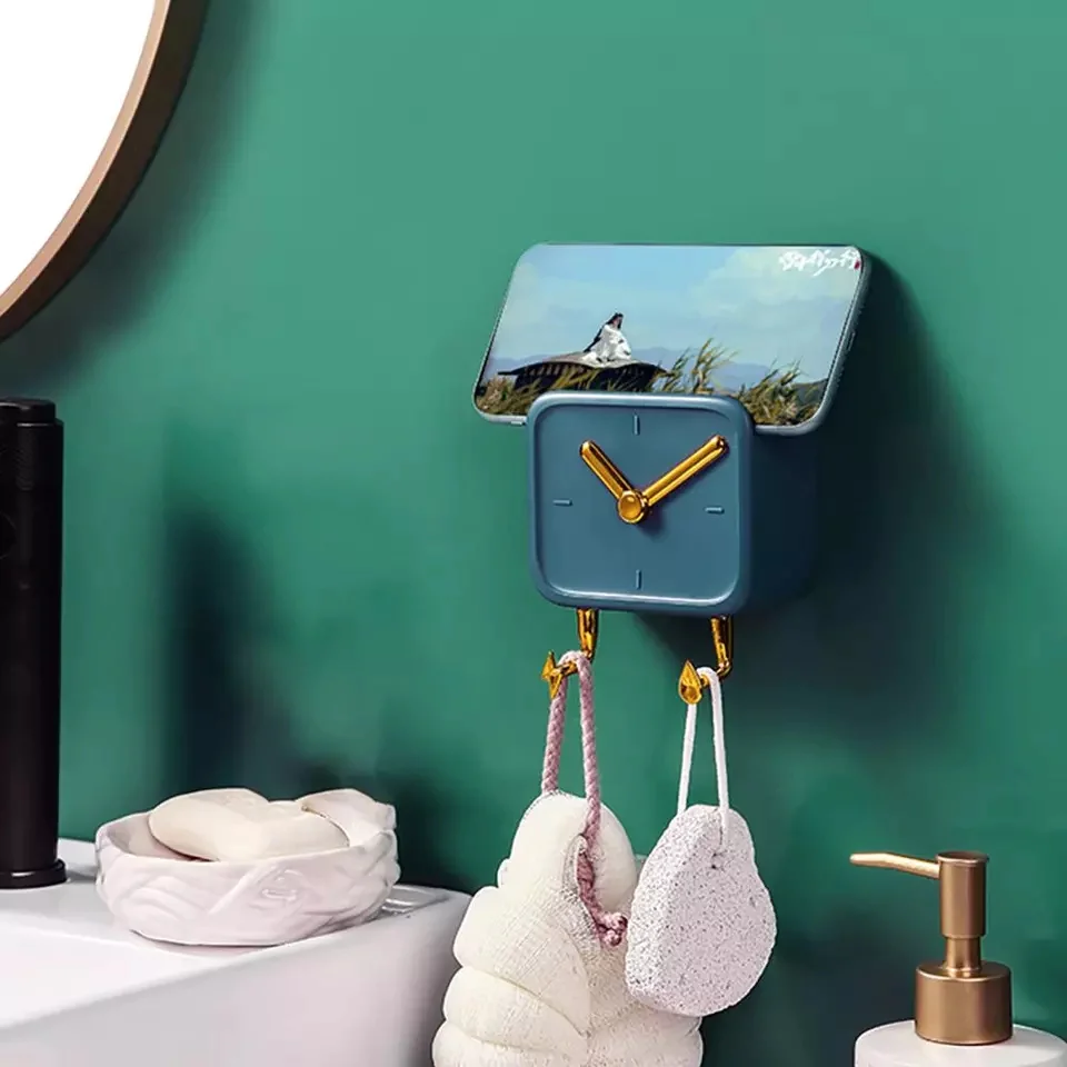 Creative Clock Wall Hanging Storage Box with Hook