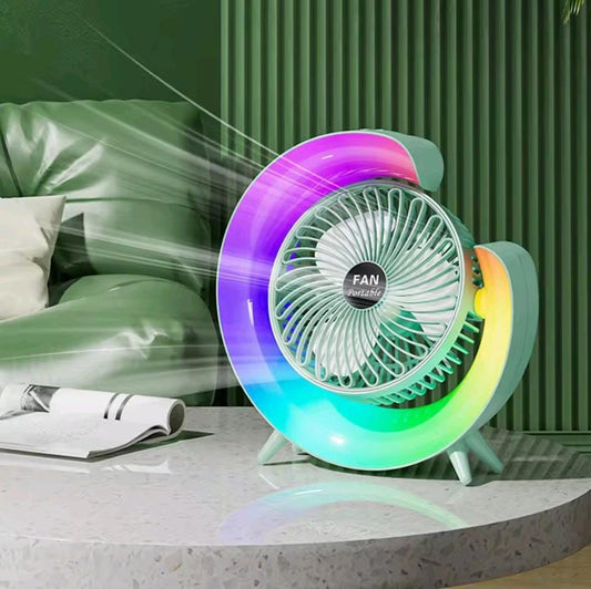 Rechargeable RGB Lighting Desktop Air Cooling Fan