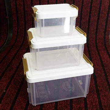 Pack Of 3 - Multi-Purpose Stackable Storage Box Organizer