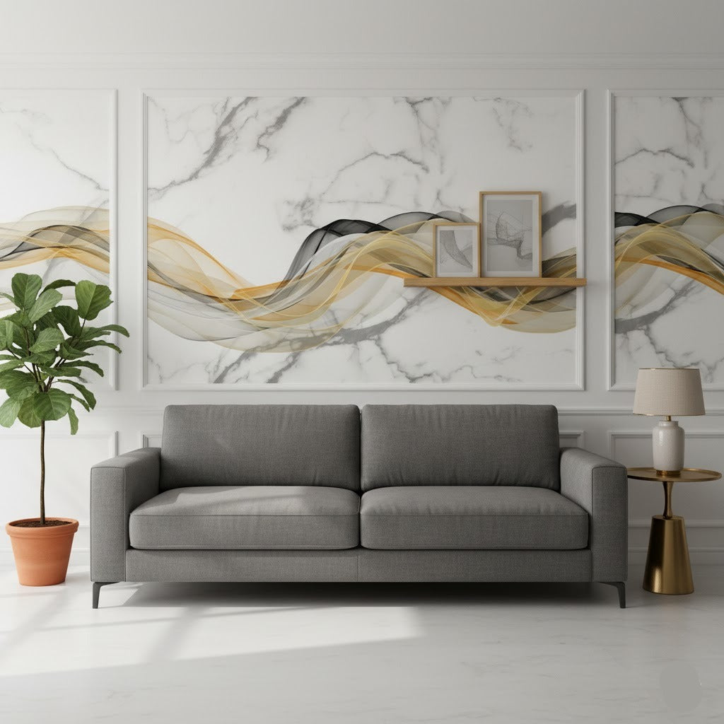Self Adhesive Foamic Marble Sheet (118x24 Inch)