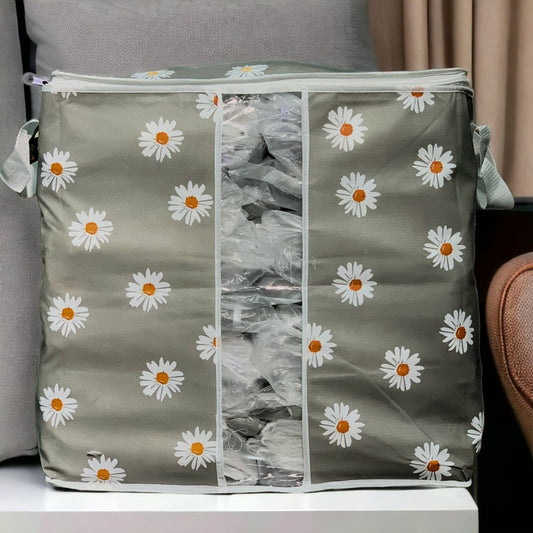 Jumbo Size Multipurpose Storage Bag & Organizer for Clothes & Blanket Gray Color