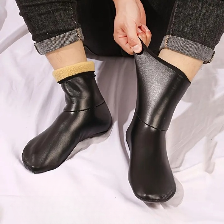 Fashionable Leather Style Socks