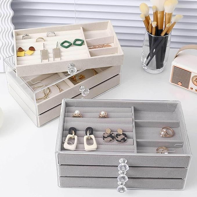 3-Tier Transparent Jewelry Case
