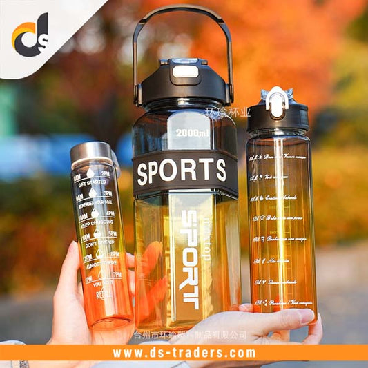 3Pcs Set High Quality Plastic Gradient Water Bottle
