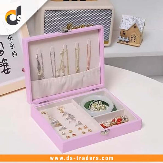 Portable Leather Jewelry Organizer Box