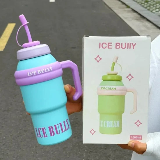 Stainless Steel Thermal Mug with Straw