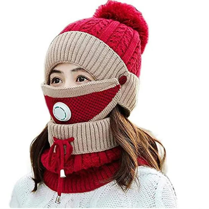 Ladies Winter Caps 3 Pcs Set