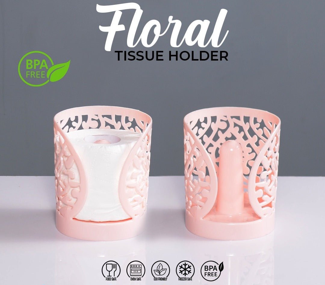Flower Design Tissue Roll Paper Holder. - Discount Mart