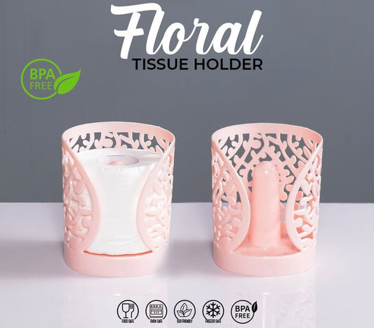Flower Design Tissue Roll Paper Holder. - Discount Mart