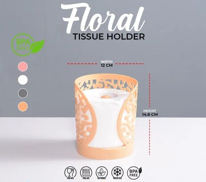 Flower Design Tissue Roll Paper Holder. - Discount Mart