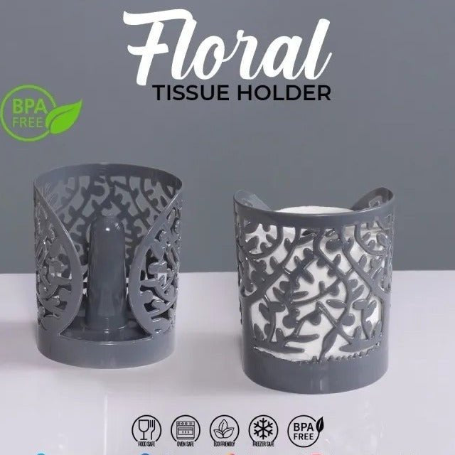 Flower Design Tissue Roll Paper Holder. - Discount Mart