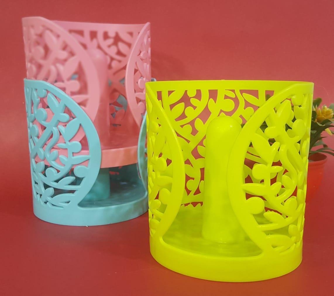 Flower Design Tissue Roll Paper Holder. - Discount Mart