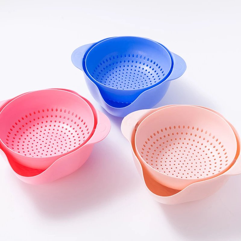 Household Double-layer Kitchen Vegetable Washing Fruit Basket. - Discount Mart